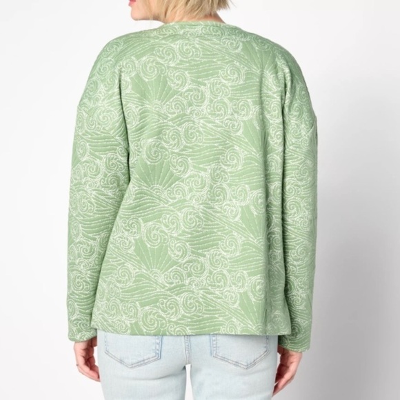 QVC Denim & Co. Canyon Retreat Spring Quilted Jacket Open Front Boho Blazer Sz L - Picture 7 of 16